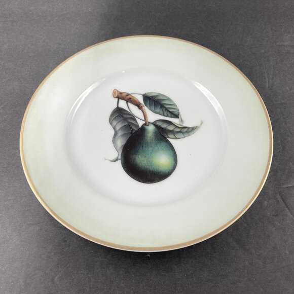 Williams Sonoma WSO35  Salad Plate Dark Green Pear Excellent - Picture 1 of 4